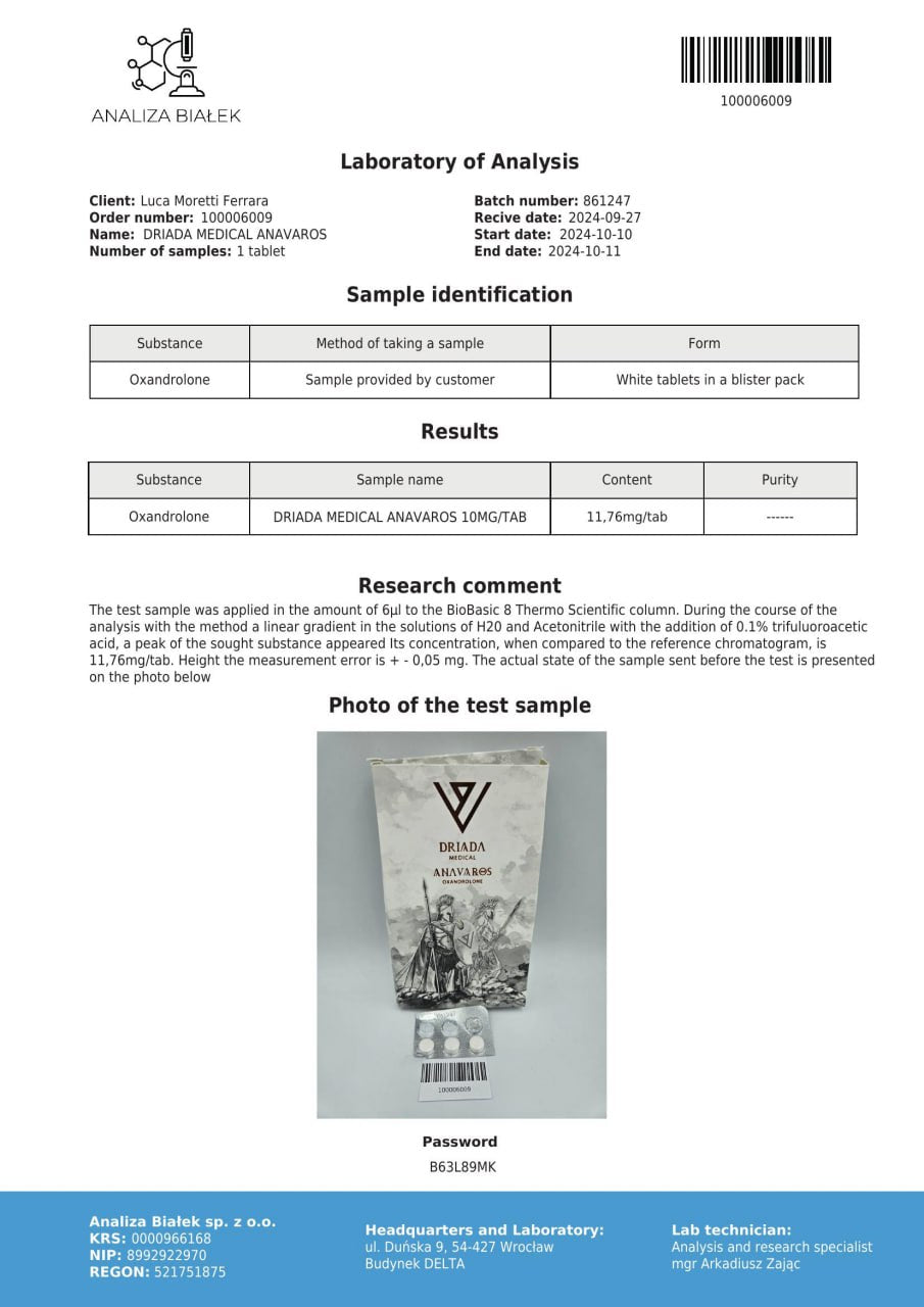 Anavaros 10mg (Oxandrolone)