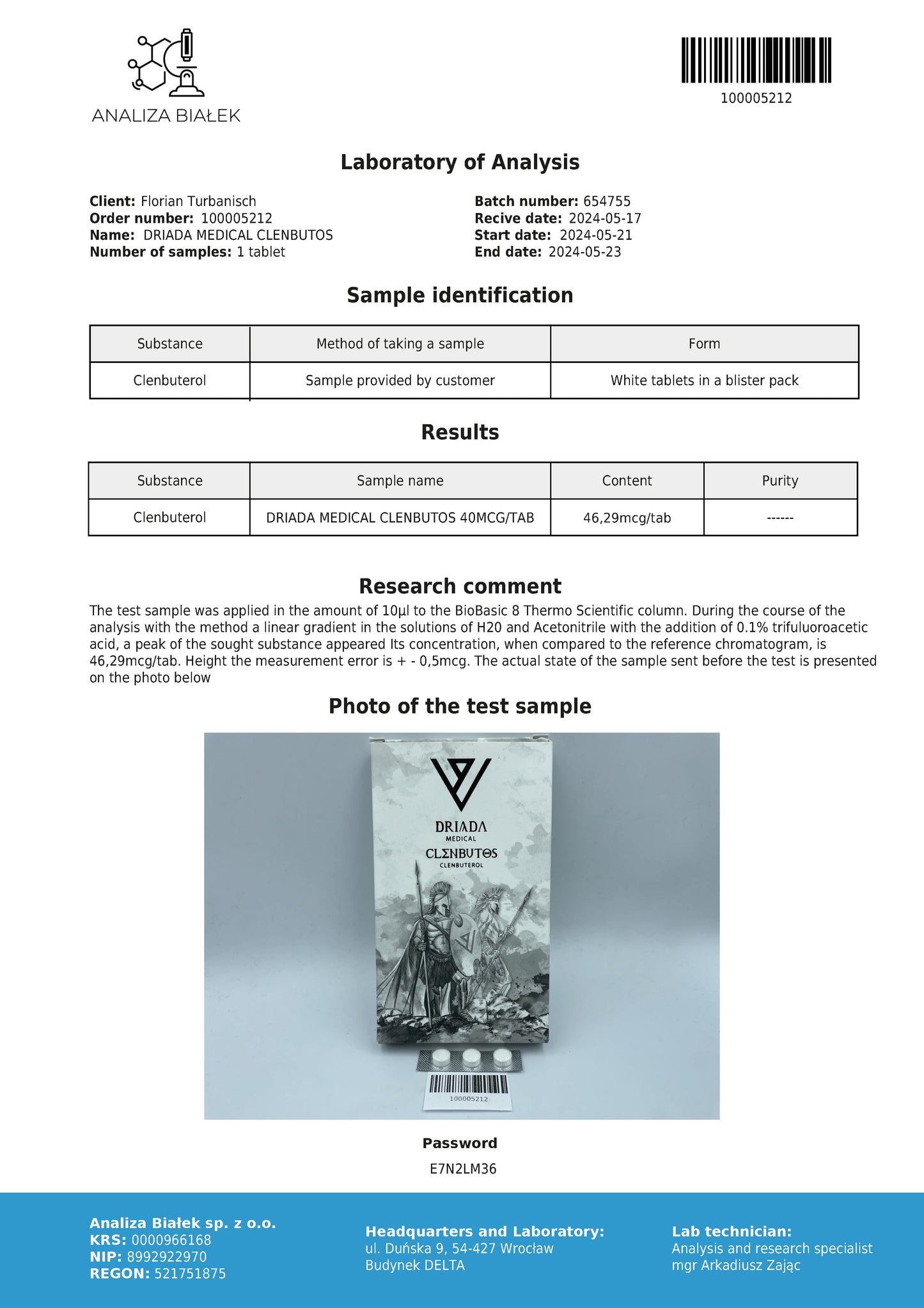 Clenbutos 40 mcg (Clenbuterol)