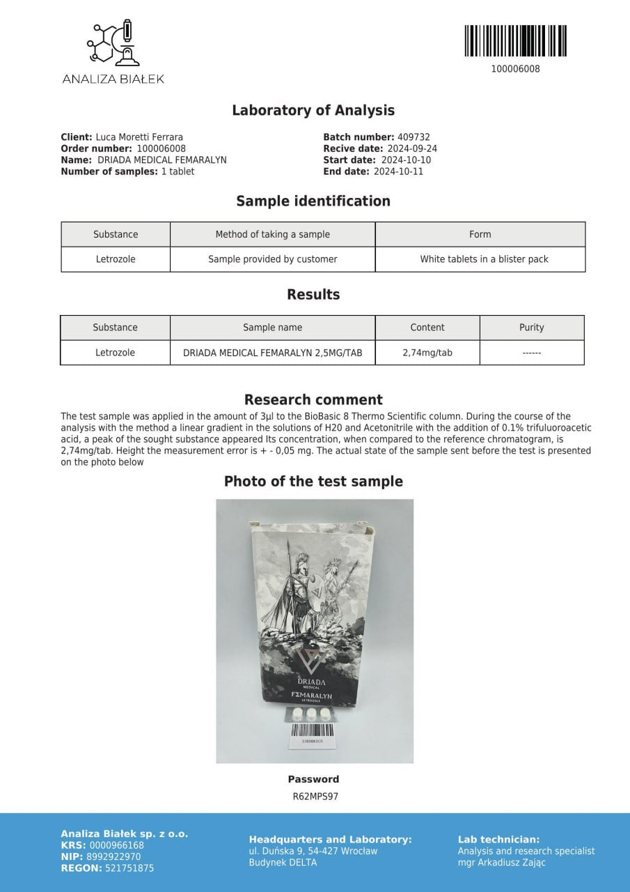 Femaralyn 2.5 mg (Letrozole)