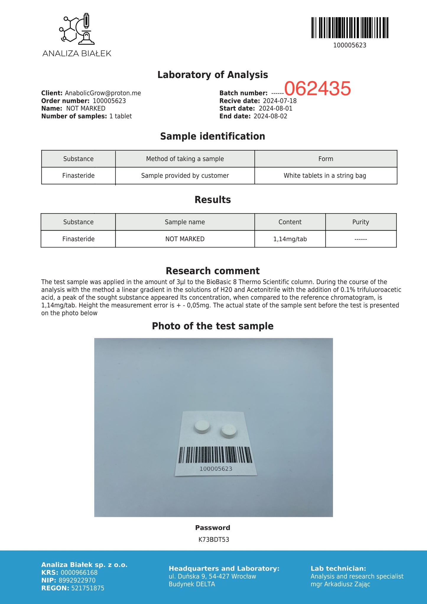 Finastelad 1 mg (Finasteride)