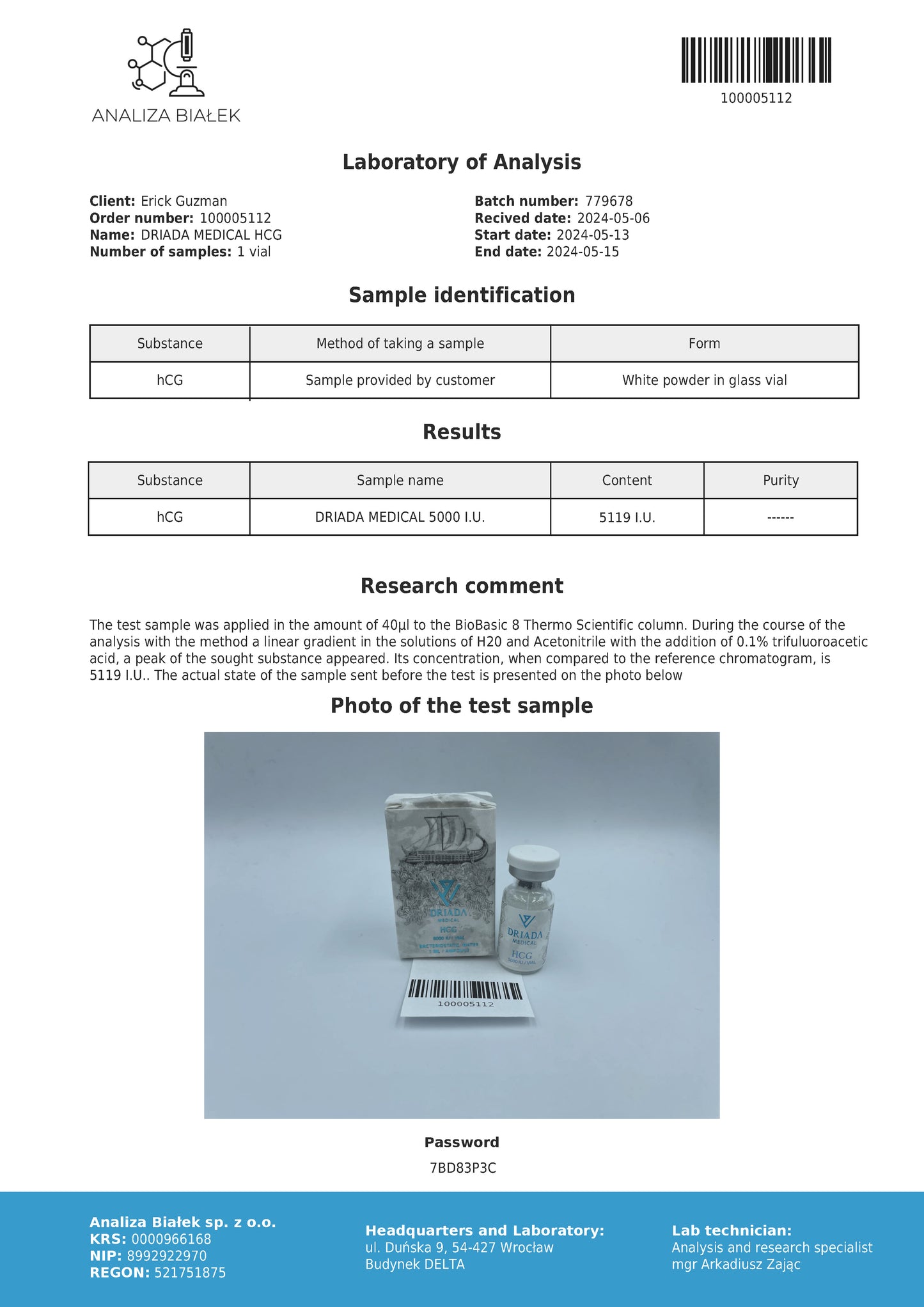 HCG 5000iu (Human chorionic gonadotropin)