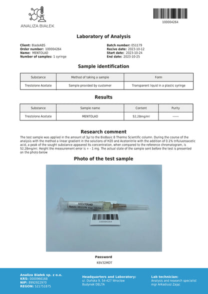 Mentolad 50 mg/ml (Trestolone acetate)