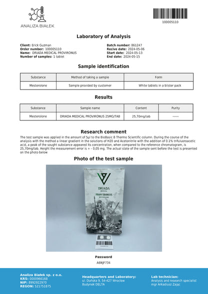 Provironus 25 mg (Mesterolone)